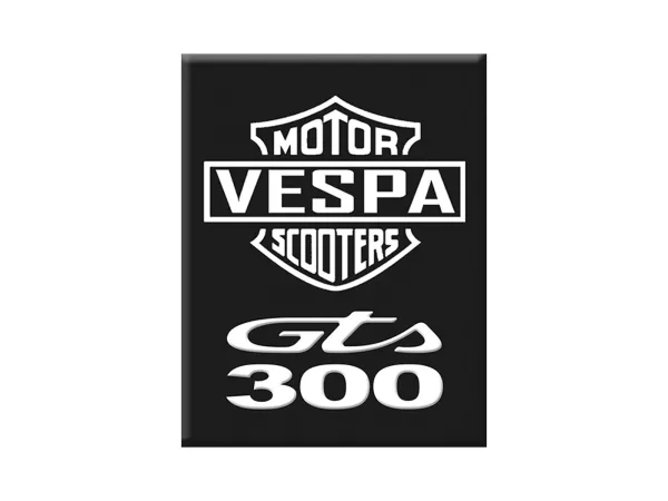 Adesivo - Gel 3D -V-EMBLEM- Vespa Motor Scooters GTS300 - nero