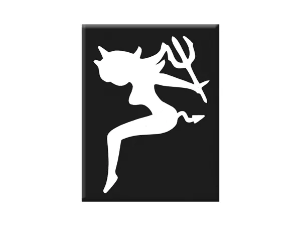 Adesivo - Gel 3D -V-EMBLEM- sagoma ragazza diavolo - nero