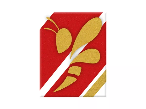 Adesivo - Gel 3D -V-EMBLEM- Grafica vettoriale di vespe con strisce Racing Sixties - rosso