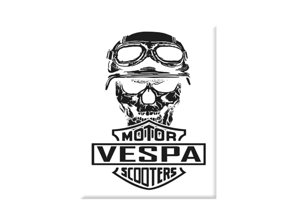Adesivo - Gel 3D - V-EMBLEM- Vespa Motor Scooters - bianco