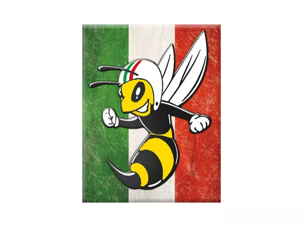 Adesivo - Gel 3D -V-EMBLEM- bandiera Italia su vespa - verde