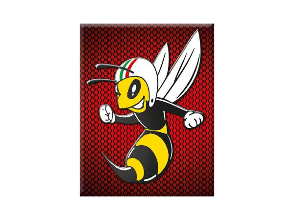 Adesivo - Gel 3D - V-EMBLEM- Vespa - rosso - carbonio