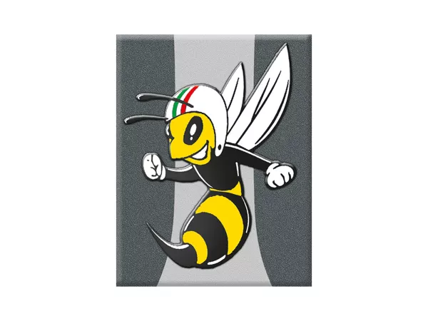 Adesivo - Gel 3D - V-EMBLEM- Vespa su logo Gulf Oil - grigio