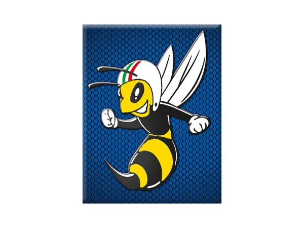 Adesivo - Gel 3D - V-EMBLEM- Vespa - blu - carbonio