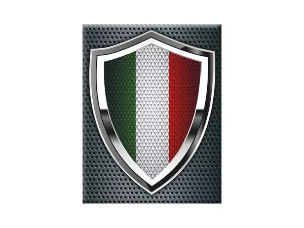 Adesivo - Gel 3D -V-EMBLEM- Bandiera Italia - argento