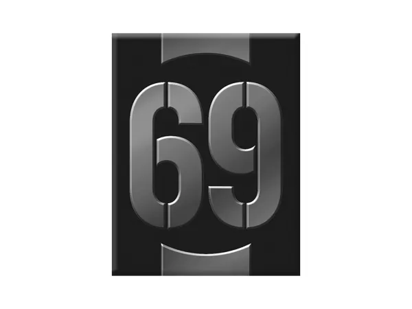 Adesivo - Gel 3D -V-EMBLEM- numero di partenza 69 - nero