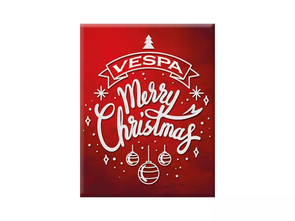 Adesivo - Gel 3D -V-EMBLEM- Buon Natale Vespa - 2 - rosso