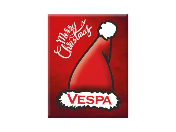Adesivo - Gel 3D -V-EMBLEM- Buon Natale Vespa - rosso