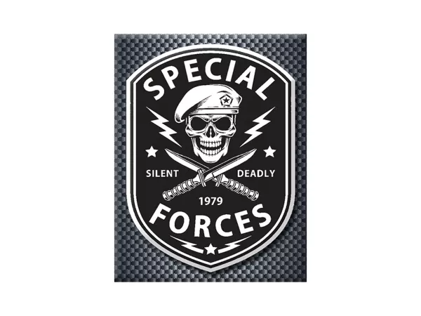 Adesivo - Gel 3D - V-EMBLEM- Forze speciali - nero