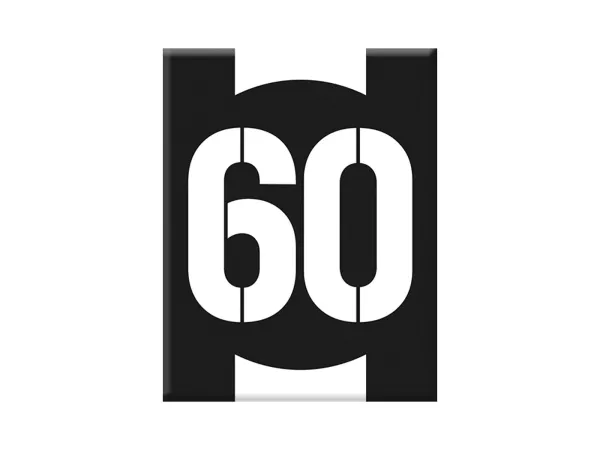 Adesivo - Gel 3D -V-EMBLEM- numero iniziale 60 - nero