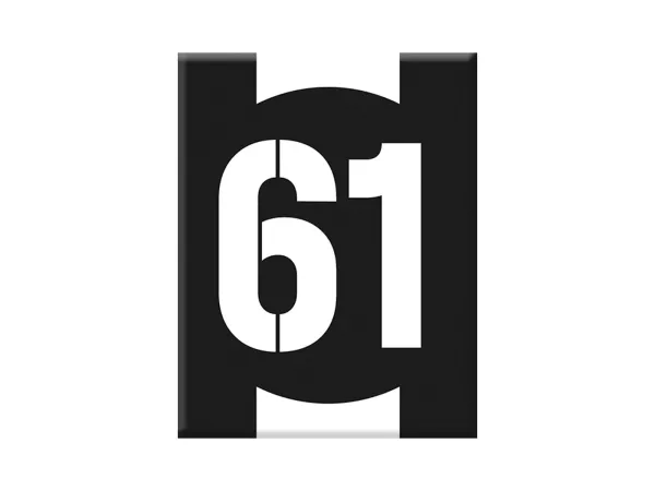 Adesivo - Gel 3D -V-EMBLEM- numero di partenza 61 - nero