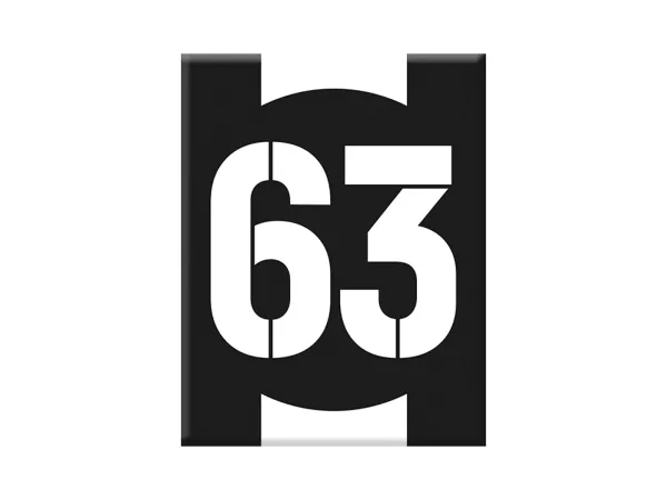 Adesivo - Gel 3D -V-EMBLEM- numero iniziale 63 - nero