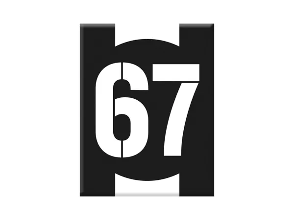 Adesivo - Gel 3D -V-EMBLEM- numero iniziale 67 - nero