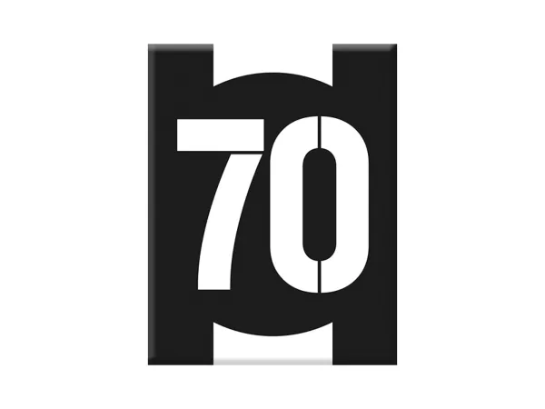 Adesivo - Gel 3D -V-EMBLEM- numero di partenza 70 - nero