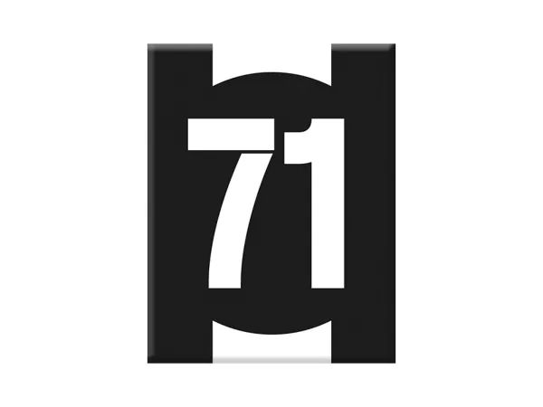 Adesivo - Gel 3D -V-EMBLEM- numero di partenza 71 - nero