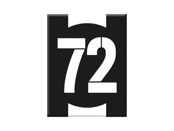 Adesivo - Gel 3D -V-EMBLEM- numero iniziale 72 - nero