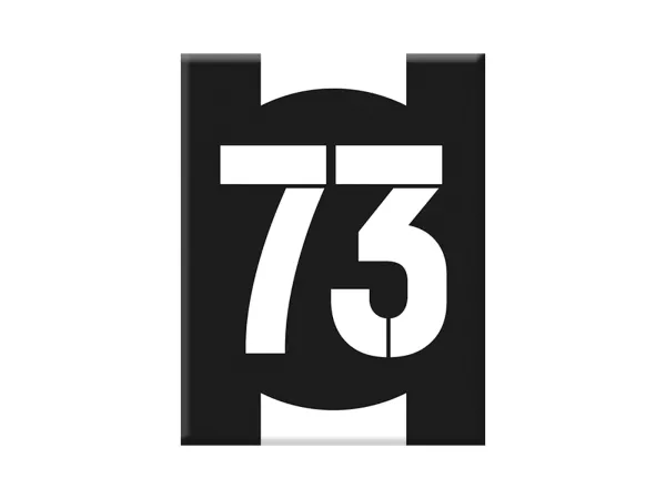 Adesivo - Gel 3D -V-EMBLEM- numero di partenza 73 - nero