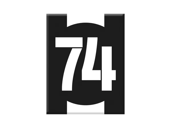 Adesivo - Gel 3D -V-EMBLEM- numero di partenza 74 - nero