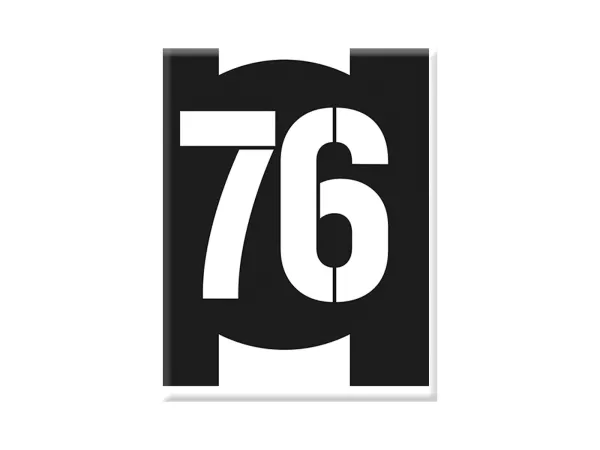 Adesivo - Gel 3D -V-EMBLEM- numero iniziale 76 - nero