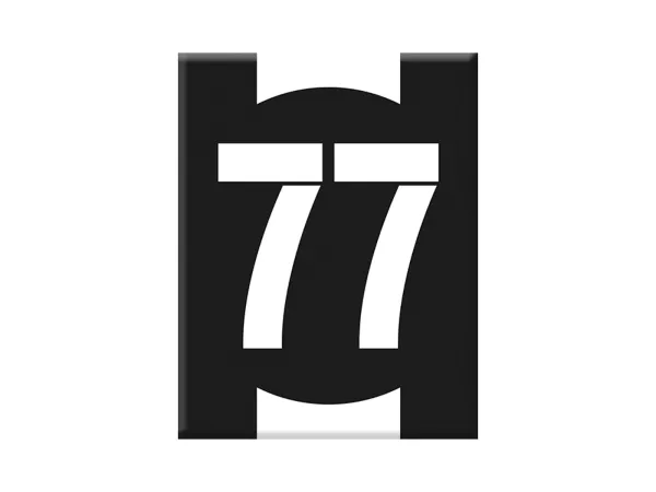 Adesivo - Gel 3D -V-EMBLEM- numero iniziale 77 - nero