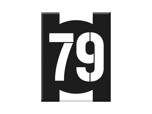 Adesivo - Gel 3D -V-EMBLEM- numero iniziale 79 - nero