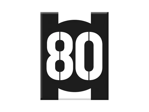 Adesivo - Gel 3D -V-EMBLEM- numero iniziale 80 - nero