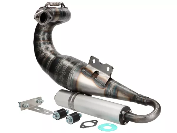 Avgasrör -VMC Strada S3 Ø=32mm- VMC GS56/58, ET6, ET7, M1B60, M1L60, Pinasco Zuera, Polini 135 Evolution, Malossi 136 MHR (52-56mm dubbavstånd)- Vespa ET3, PV125 - passar med bagageutrymmet