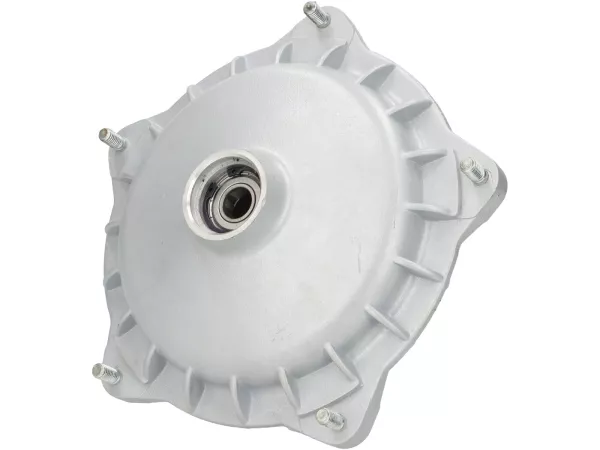 Brake drum - front hub for disc brake -OEM LML Classic Grimeca Style Ø20mm axle- LML Star/Stella - with caliper mount type LML also suitable for Vespa PX80, PX125, PX150, PX200 Lusso (1984-) - silvergrey