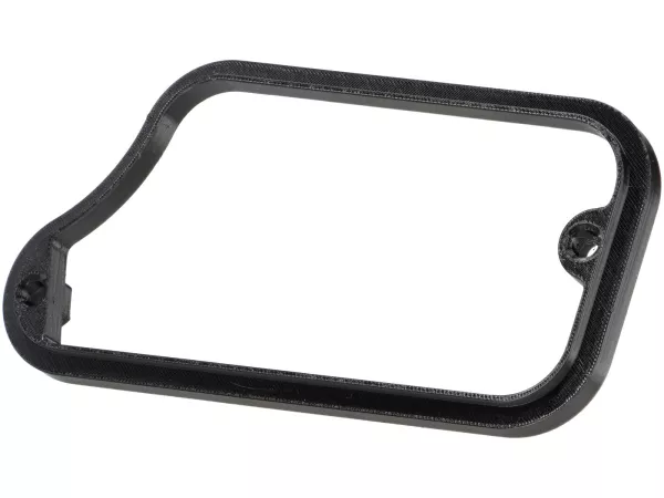 Spacer carburettor bowl cover -VESPTEC- Airbox for Vespa Largeframe without separate lubrication, VNB, VBA, VBB, Super, GT, GTR, Sprint, TS, Rally, PX old (-1983) - plastic (black)