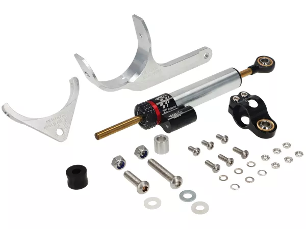 Steering damper incl. mount -CTP aluminium- Vespa Largeframe PX, MotoVespa Largeframe PX, CL, DS, DN