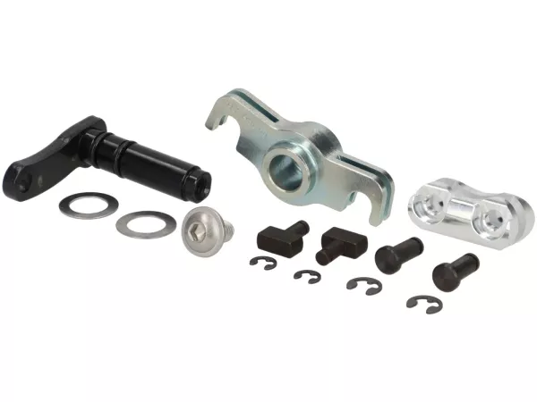 Brazo de cambio incl. soporte de cable de cambio y pieza de unión (reforzada) -FRT- Vespa V50, 50N Special, V90, SS50, SS90, PV125, ET3
