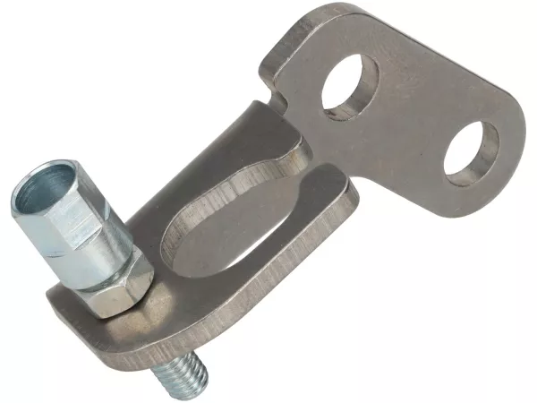 Placa de retención del cable de freno/embrague en el motor -FRT- Vespa V50, 50N Special, V90, SS50, SS90, PV125, ET3, PK - acero inoxidable