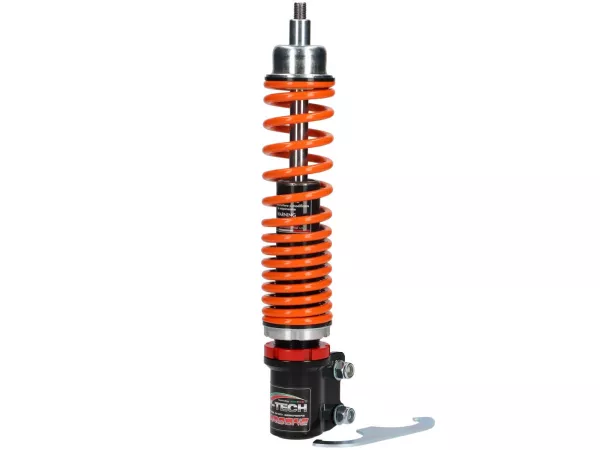 Shock absorber front -CARBONE HI-TECH- Vespa GTL, GTS, GTV 125-300 -2014/2017-2022 - 270-285mm - black/orange