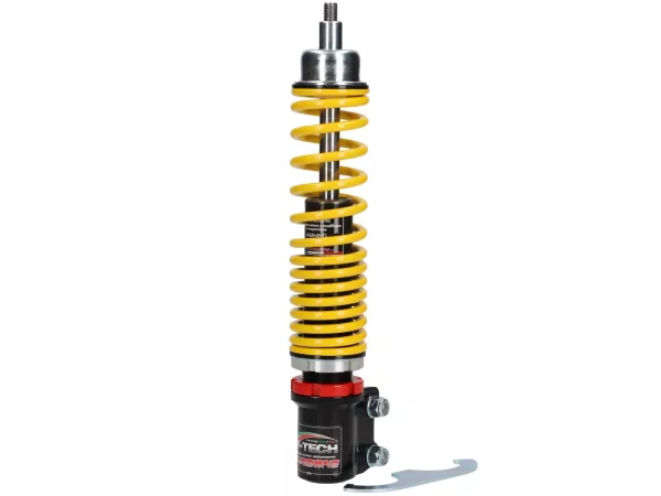 Shock absorber front -CARBONE HI-TECH- Vespa GTL, GTS, GTV 125-300 -2014/2017-2022 - 270-285mm - black/yellow