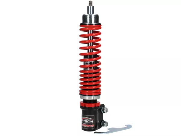 Shock absorber front -CARBONE HI-TECH- Vespa Primavera/Sprint 50-150 2017-2023 - 255-275mm - black/red