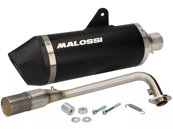 Knalpot -MALOSSI- RX homologasi, Edisi Hitam - Vespa GTS, GTS Super, GTS Super Sport, Super Tech 125cc yaitu (2021-) Euro5