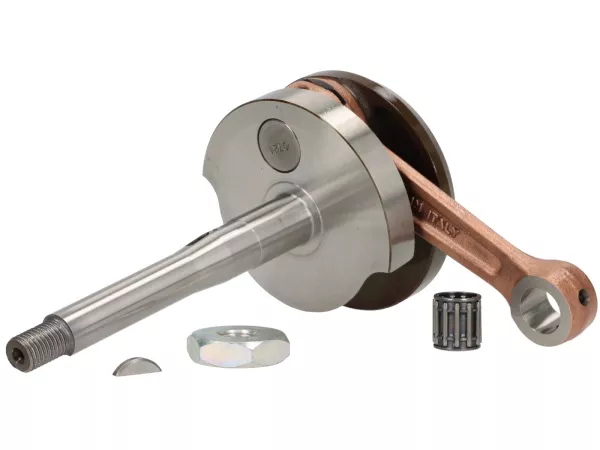Crankshaft RHQ -MALOSSI- Piaggio Ciao, Boss, Boxer, SI, Grillo, Bravo, Superbravo, PX (43mm stroke for 10mm gudgeon pin)