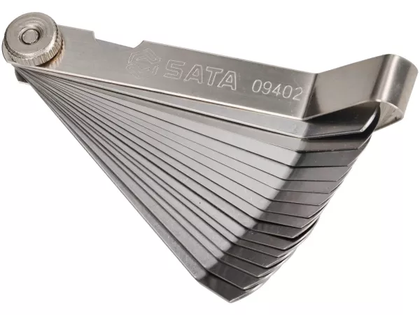 Feeler gauge -MB DEVELOPMENTS- 16 blades, stainless steel - 0.05mm-1.0mm, bended Lambretta LI. LIS, SX, TV, DL, GP ( for gearbox)