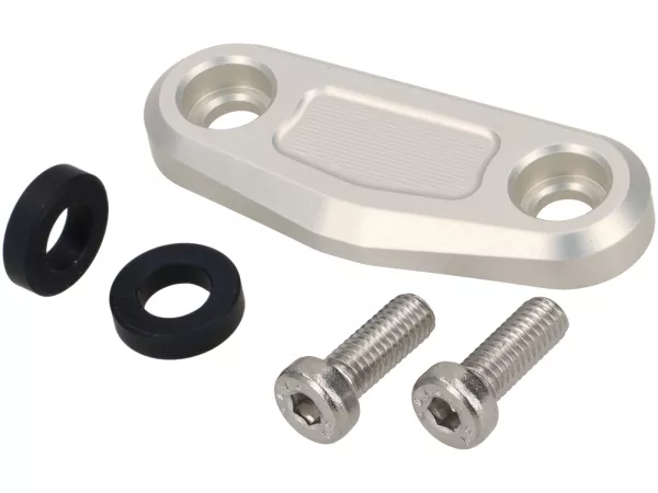 Afdekking CNC duo handgreep passagier -MG-BIKETEC- Vespa GTL 125-200, GTS 125-310 GTV 125-310 - zilver