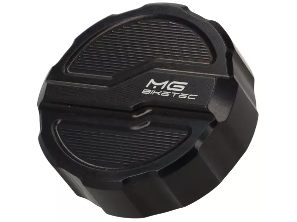 Tapón depósito -MG-Biketec- Aluminio CNC - Vespa GTS 125-300, GTV 300 a partir de 2023 - negro