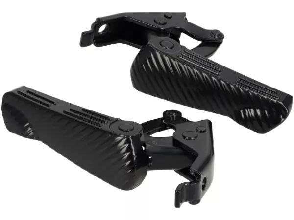 Repose-pieds -MOTO NOSTRA, CNC, noir brillant- Vespa GT, GTL, GTS 125-310, GTV