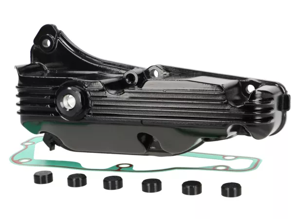Oil pan -MOTO NOSTRA, glossy black - Piaggio 125-300cc (2019-2024) - Vespa GTS 125 Keyless (ZAPMD3202, ZAPMD3203), Vespa GTS 300 Keyless (ZAPMD3103, ZAPMD3104, Vespa GTV HPE Keyless (ZAPMD3108)