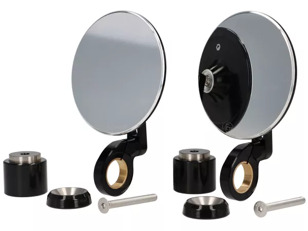 Mirror Bundle -MOTOGADGET- mo.view classic (ECE) - handlebar ends - Vespa GTL 125-200, GT 250, GTS 125-300, GTV 125-300 - 60mm - black