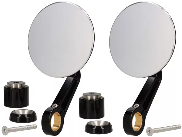 Mirror Bundle -MOTOGADGET- mo.view classic (ECE) - handlebar ends - Vespa GTL 125-200, GT 250, GTS 125-300, GTV 125-300 - 130mm - black