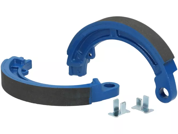 Brake shoes -POLINI for race Ø=125x17mm- 8 + 9 + 10 front, 1 anchor pin, Vespa Smallframe V50, V90, SS50, SS90, PV125, ET3, Wideframe V1T-V15T, V30T-V33T, VM, VN, VL, VB, VNA, VNB, VBA, VBB, Super