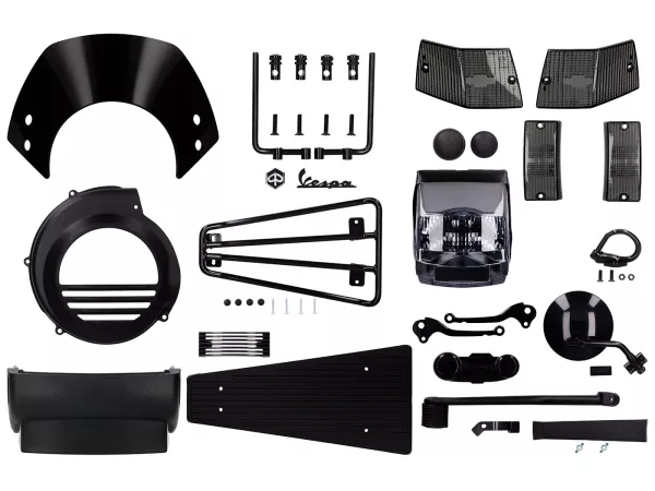 Styling-Kit Basic -SCOOTER CENTER Simply black- Vespa PX 1984-1998 - PX80, PX125, PX150, PX200 - basic-set