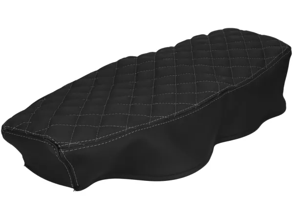 Housse de selle Schmitt losange surpiquée noir/gris pour Simson S50, S51, S70