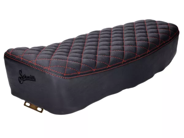 Housse de selle Schmitt motif losange noir-rouge pour Simson S50 S51 S70