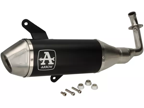 Exhaust system- ARROW- Urban - Dark aluminum with stainless steel end cap - Vespa GTS 310