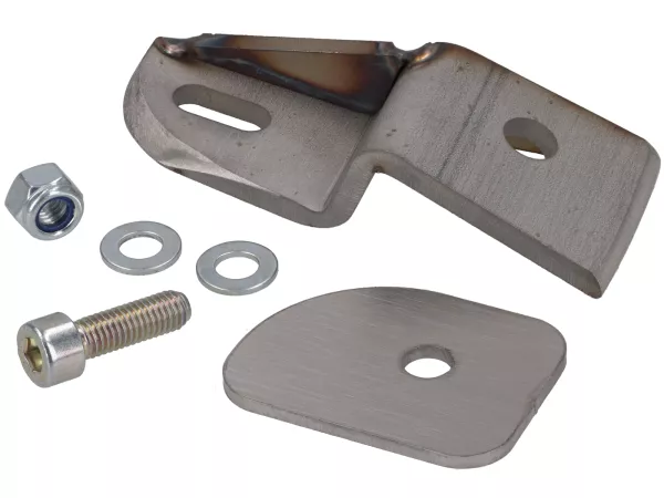 Stoßdämpferadapter hinten -DEXTER RACING- Vespa Smallframe V50, PV125, ET3 - zur Verlegung des Stoßdämpfers bei Verwendung von Resonanzauspuffanlagen